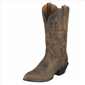 10001021 Ariat Women's Heritage Western R Toe Cowboy Boots Distressed Brown