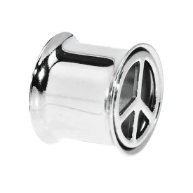 1/2 Stainless Steel Double Flare Peace Symbol Tunnel