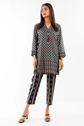 2 Pc Printed Lawn Shirt With Cambric Trouser