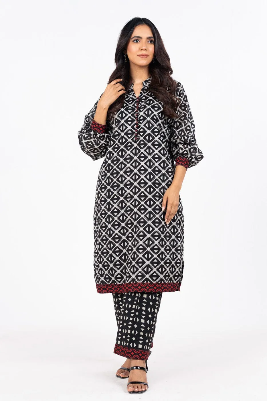 2 Pc Printed Lawn Suit With Cambric Trouser