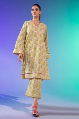 2 Pc Printed Lawn Suit With Cambric Trouser