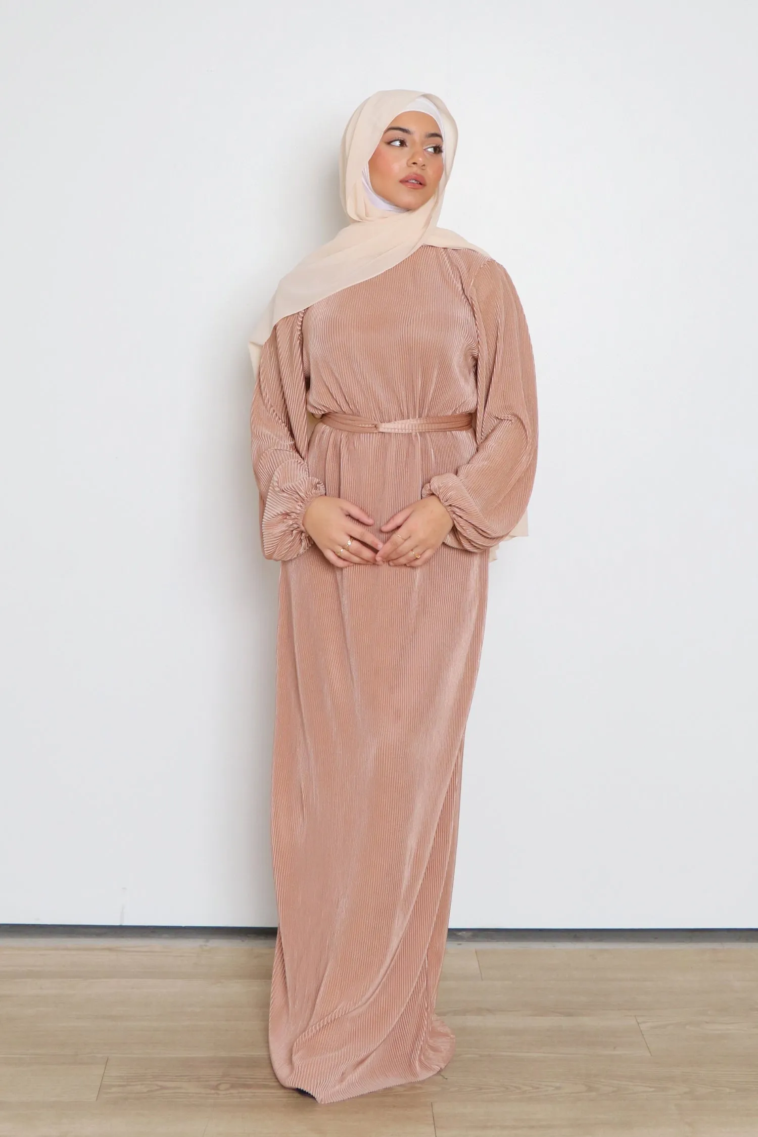 Alice Pleat Dress- Rose Pink