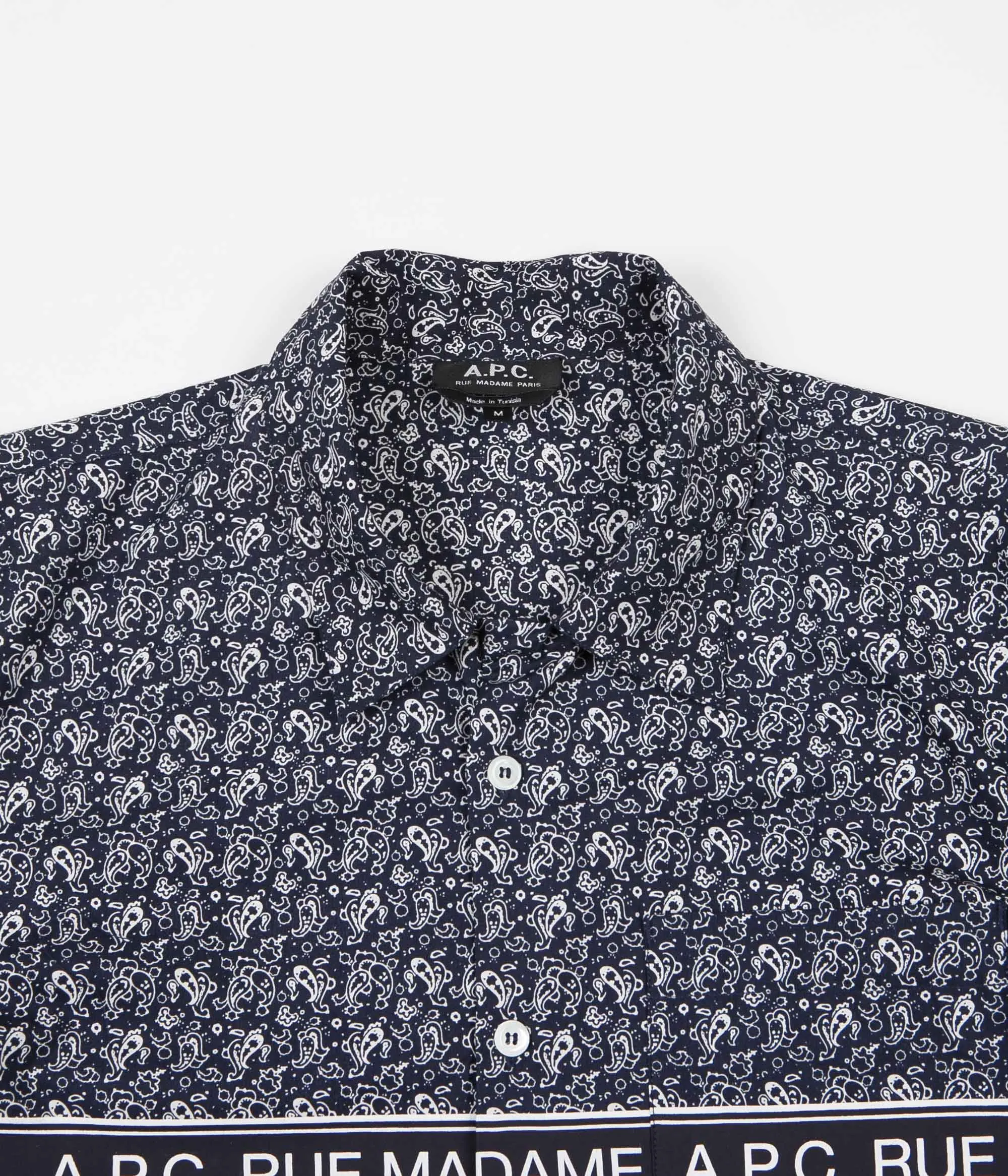 A.P.C. Logo Short Sleeve Shirt - Dark Navy