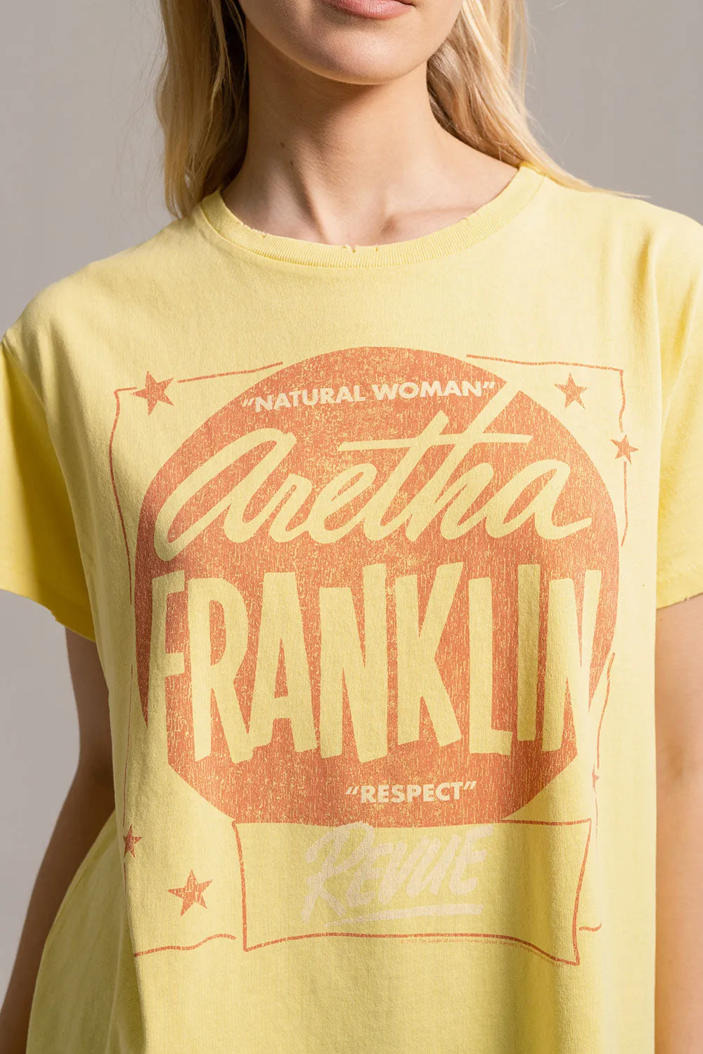 Aretha Franklin - "Respect" Distressed Crew Neck