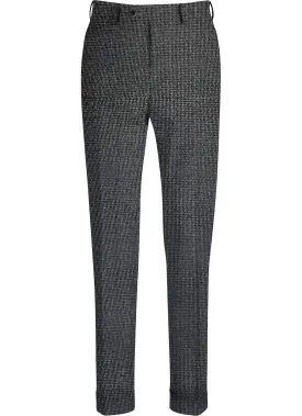 Back and Grey Textured Trousers