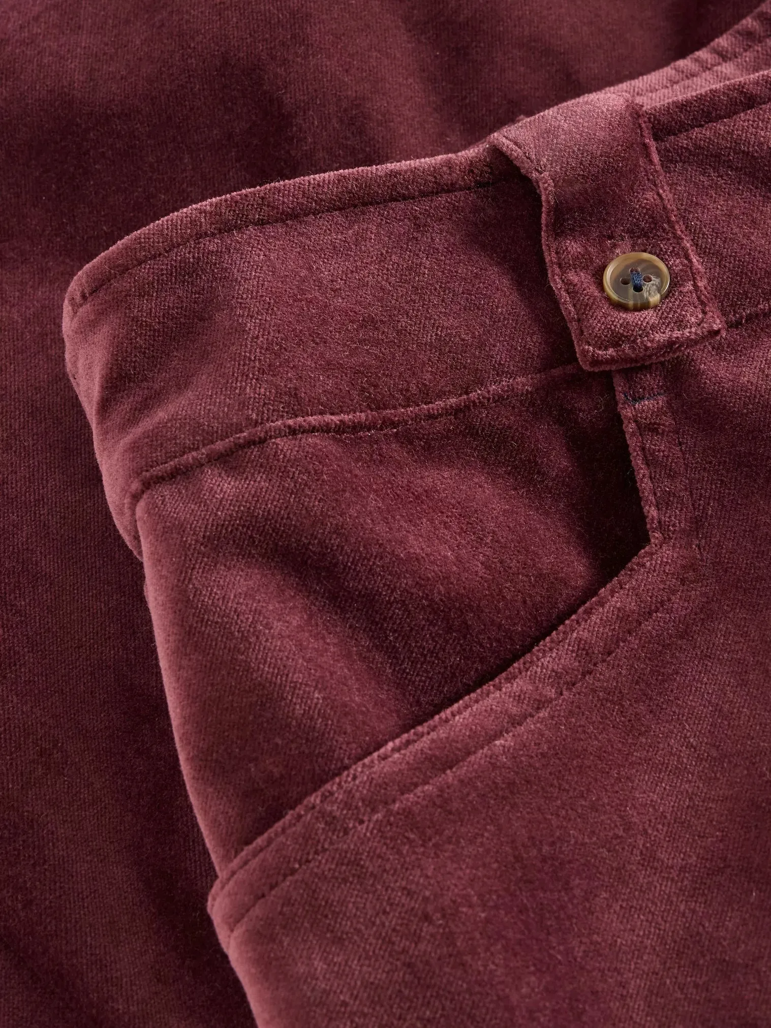 BELLE Cropped Velvet Trouser in Plum by WhiteStuff