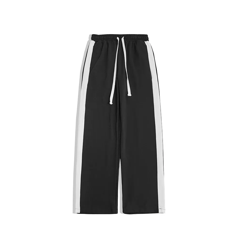 BONSIR  -  Streetwear Casual Pants Men Hip Hop Top Quality Elastic Waist Drawstring Men's Sweatpants Summer Straight Loose Trousers