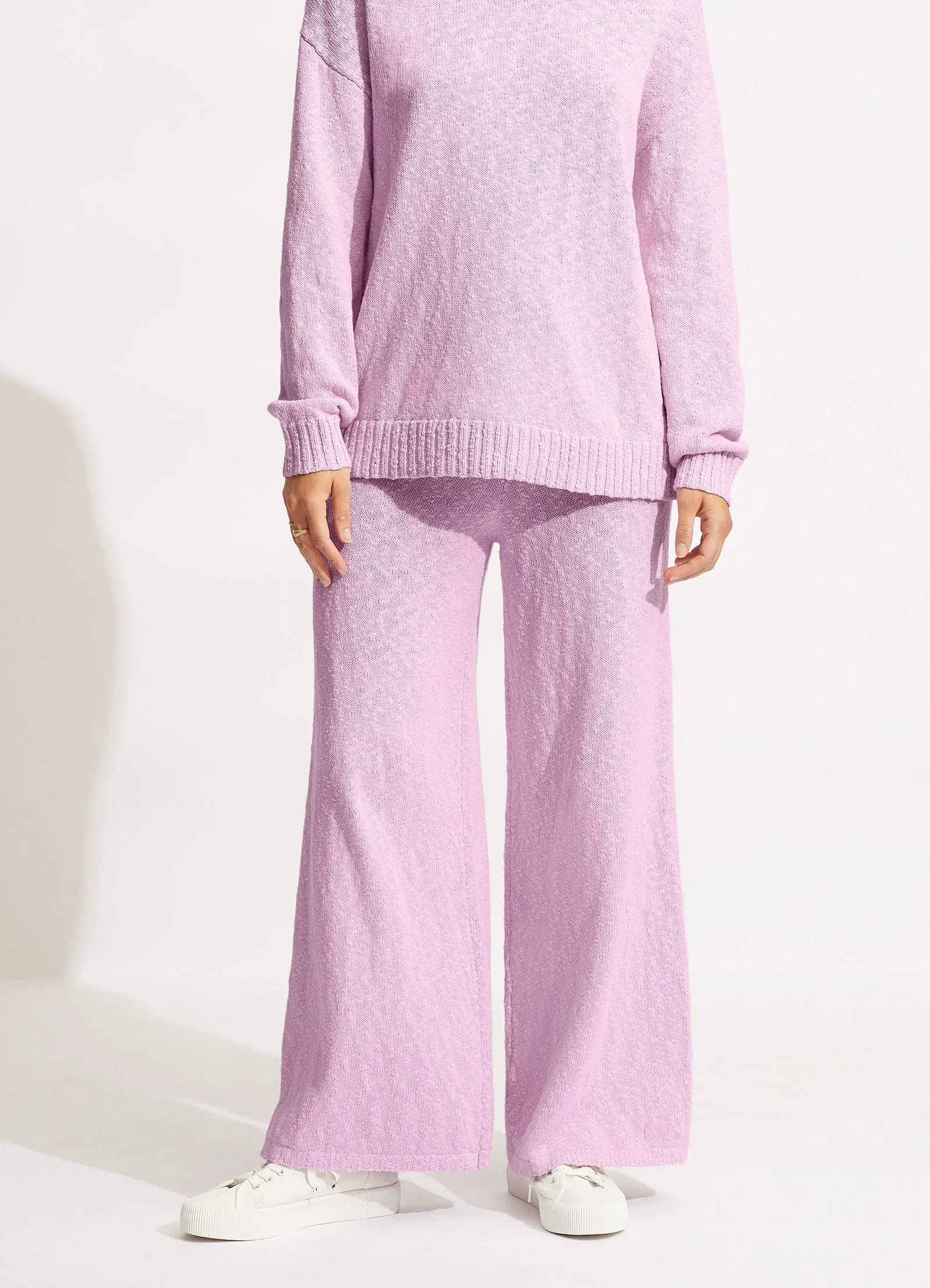 Boucle Knit Pant  - Lilac