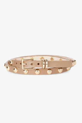 Brave Leather Becca Studded Skinny Nappa Belt