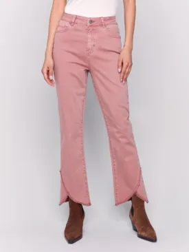 CHARLIE B FRONT TULIP HEM PANT - PINK - C5556618A407