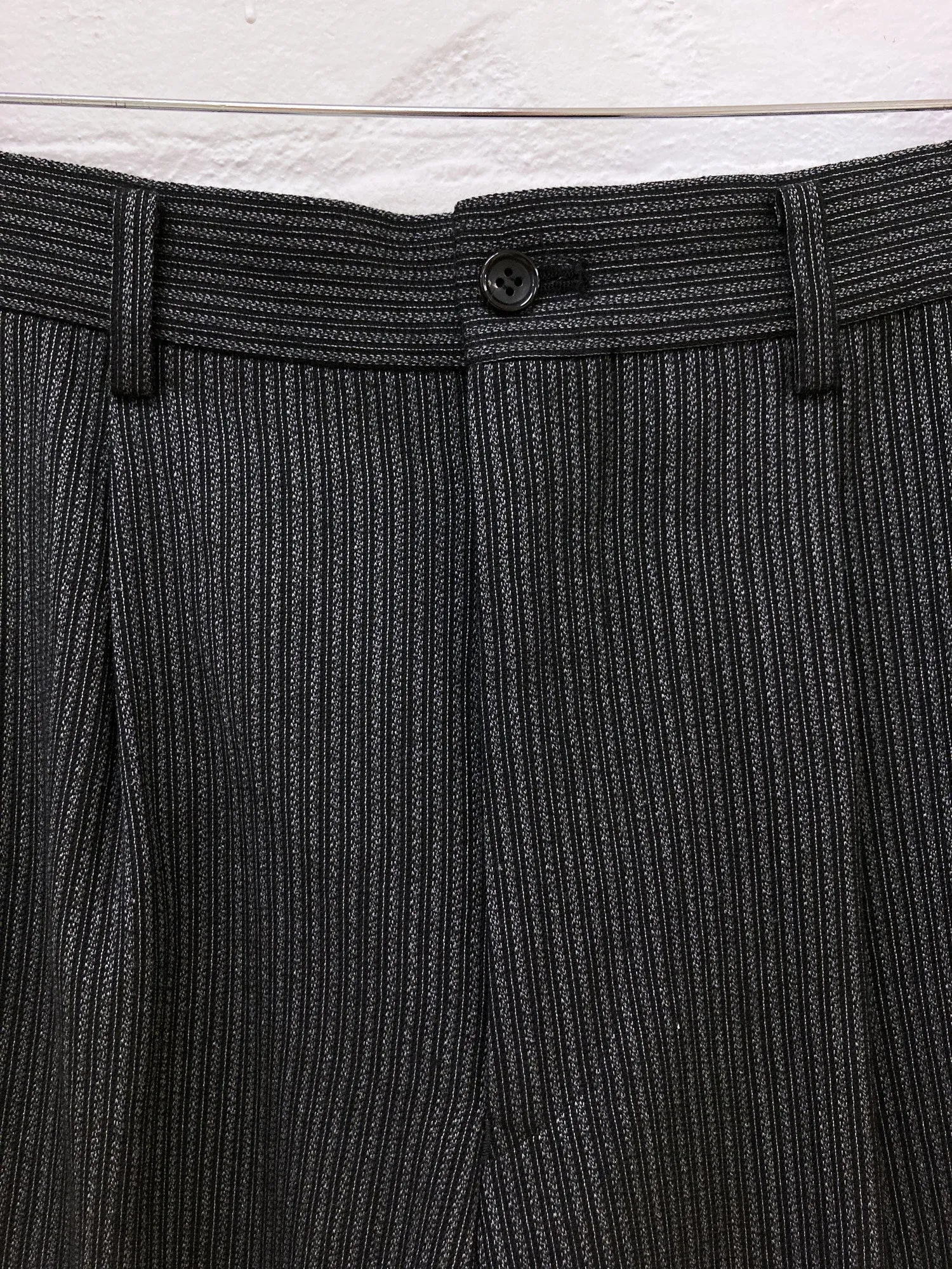 Comme des Garcons AW2004 striped wool cropped trousers with back waist zip - S M