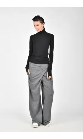 Cotton Overlapped Front Pants