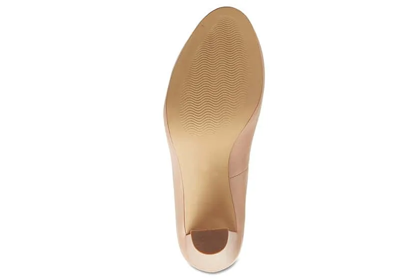 Crush Heel in Nude Patent