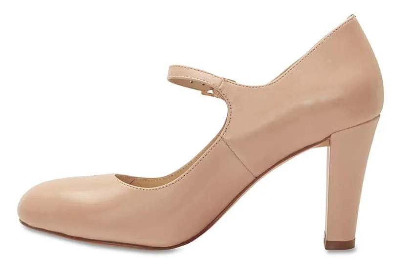 Crush Heel in Nude Patent