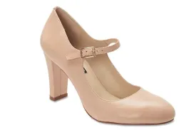 Crush Heel in Nude Patent