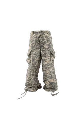 Digital Camouflage Adjustable Drawstring Baggy Pants