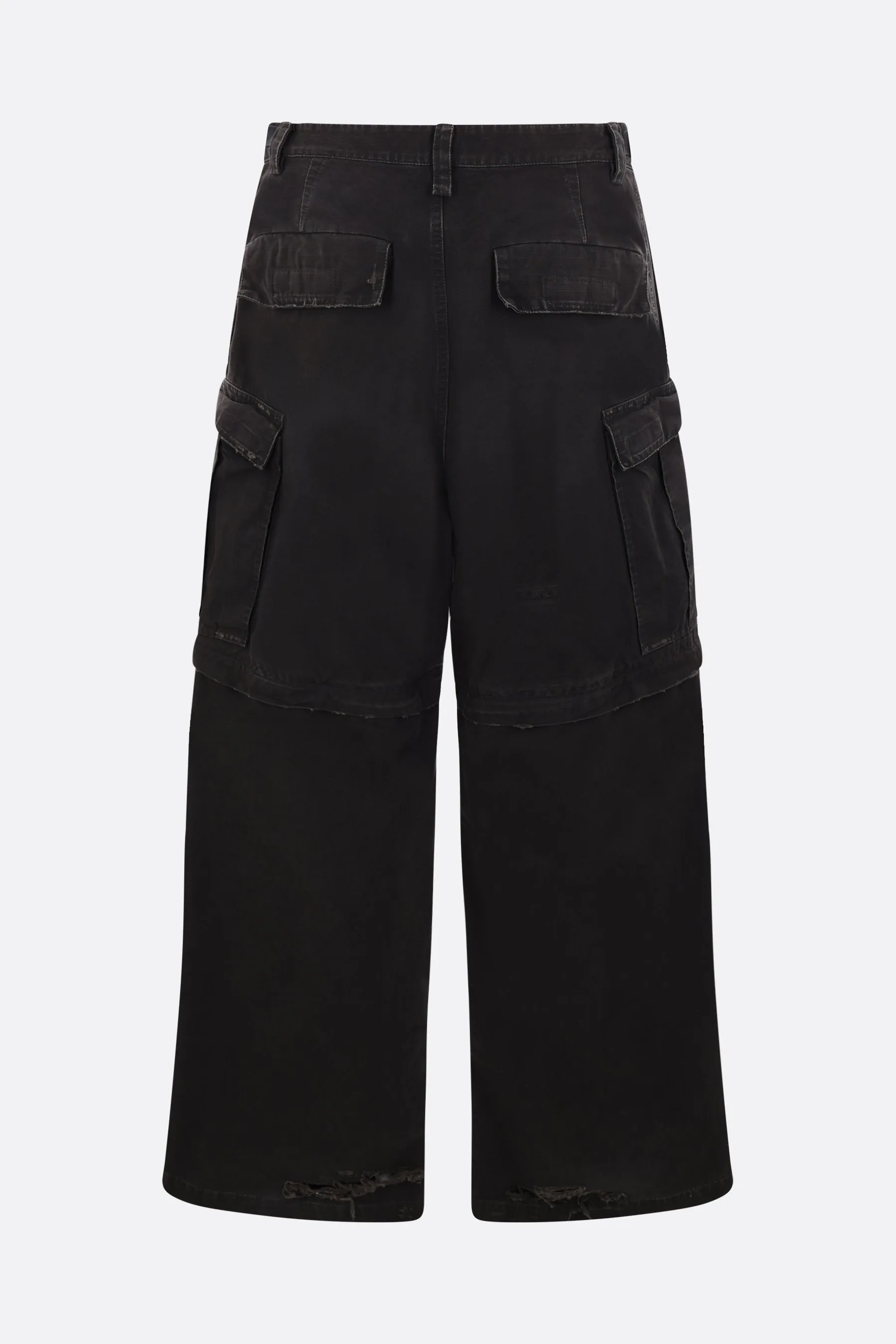 distressed cotton oversize cargo trousers