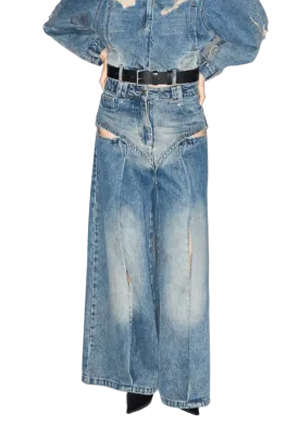 Distressed Wide Leg Jeans