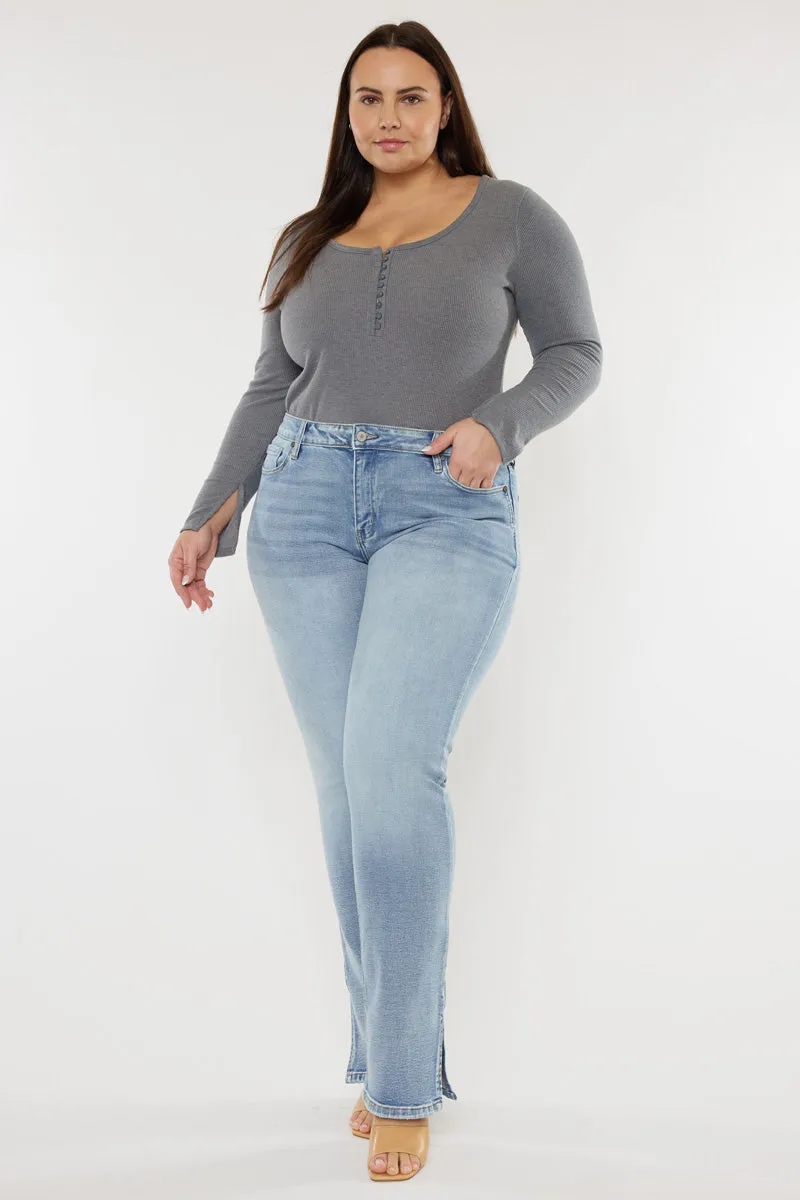 Doreen Mid Rise Y2K Bootcut Jeans (Plus Size)