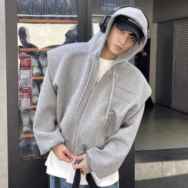 Drawstring Straight Cut Pocket Hoodie