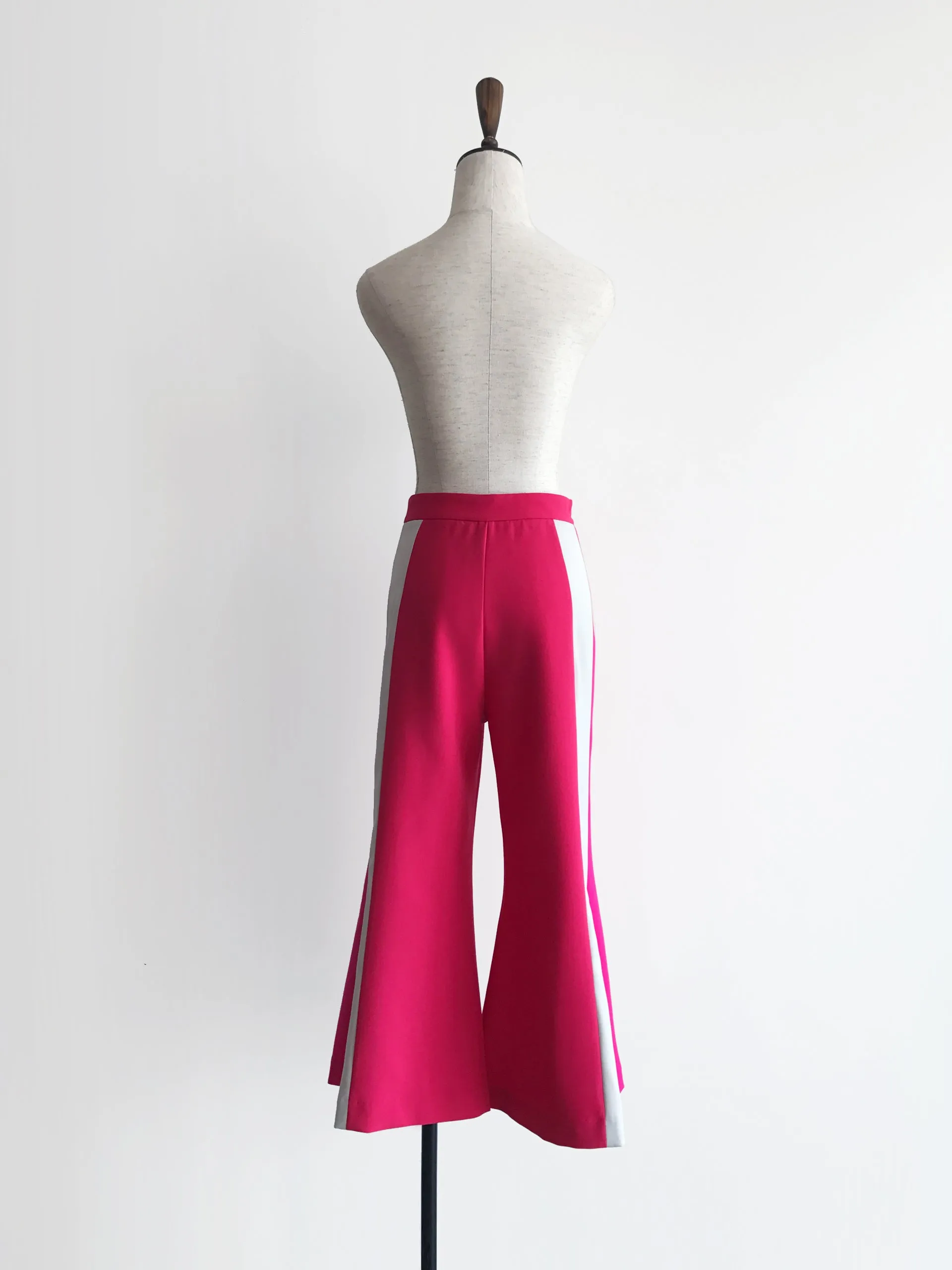 Further Sale! Fuchsia Colour Blocking Flared Culottes