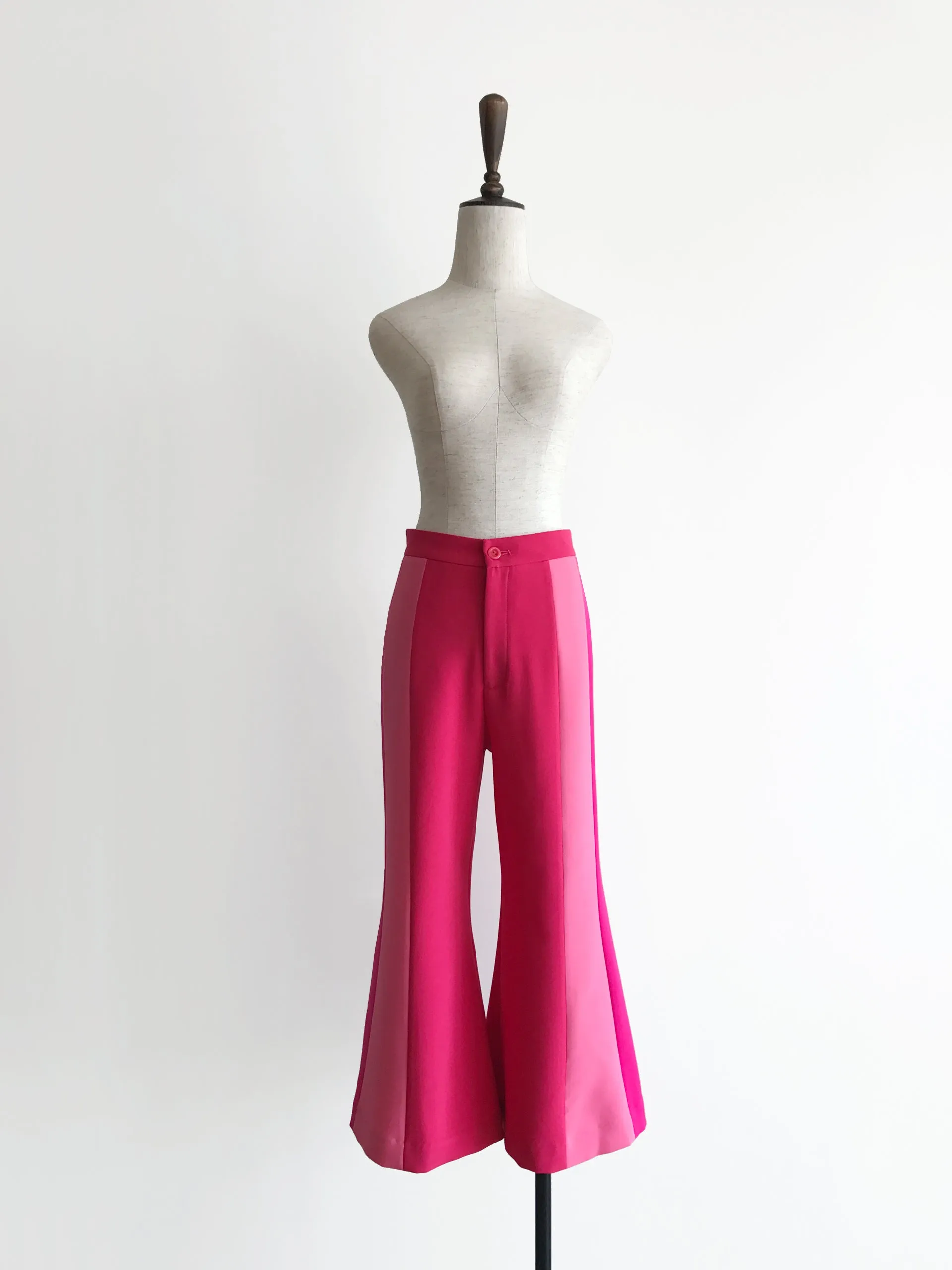 Further Sale! Fuchsia Colour Blocking Flared Culottes