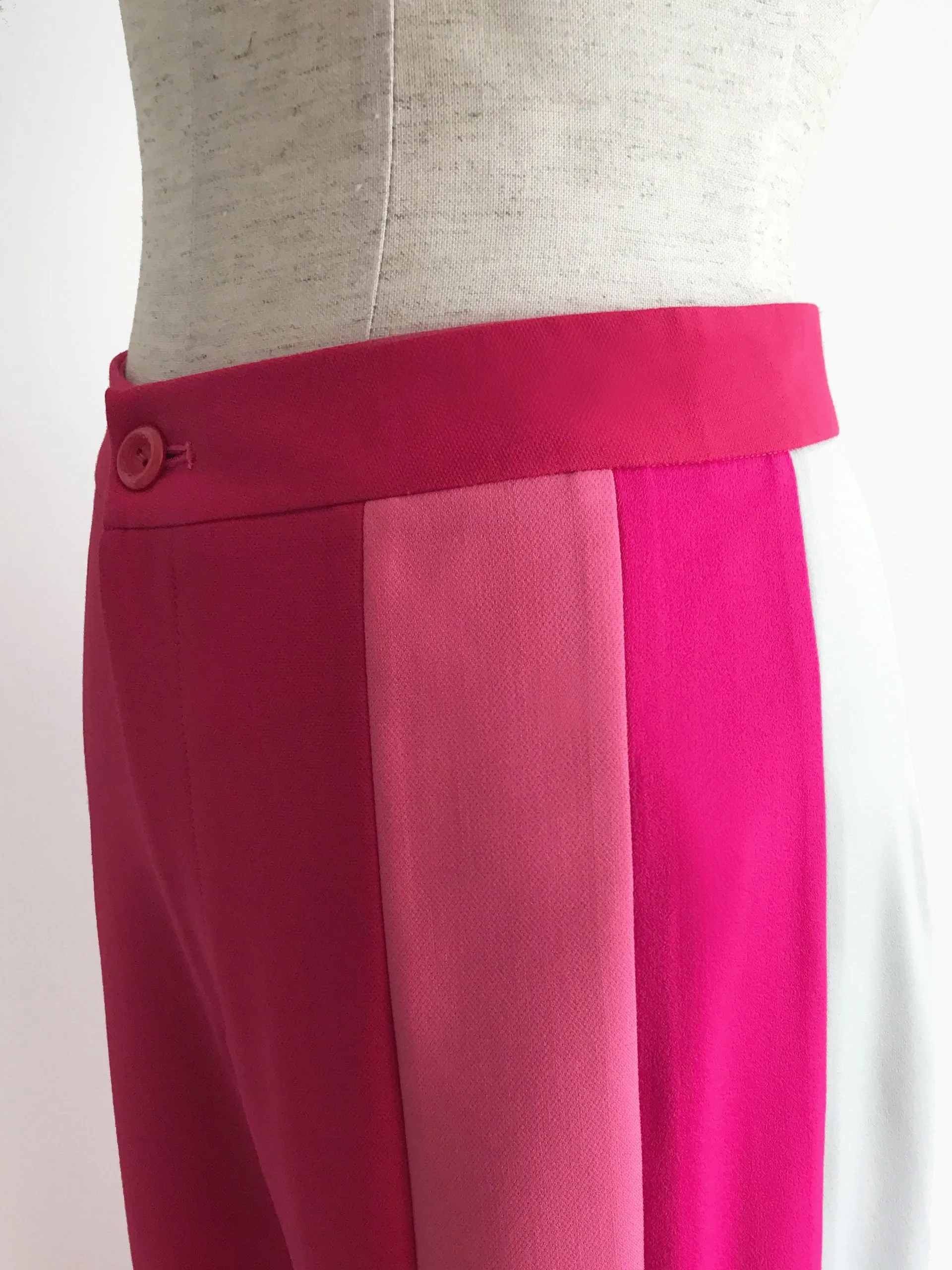 Further Sale! Fuchsia Colour Blocking Flared Culottes