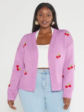 Heather Cherry Embroidered Cardigan