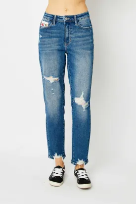 Judy Blue Full Size Distressed Boyfriend Fit Jeans