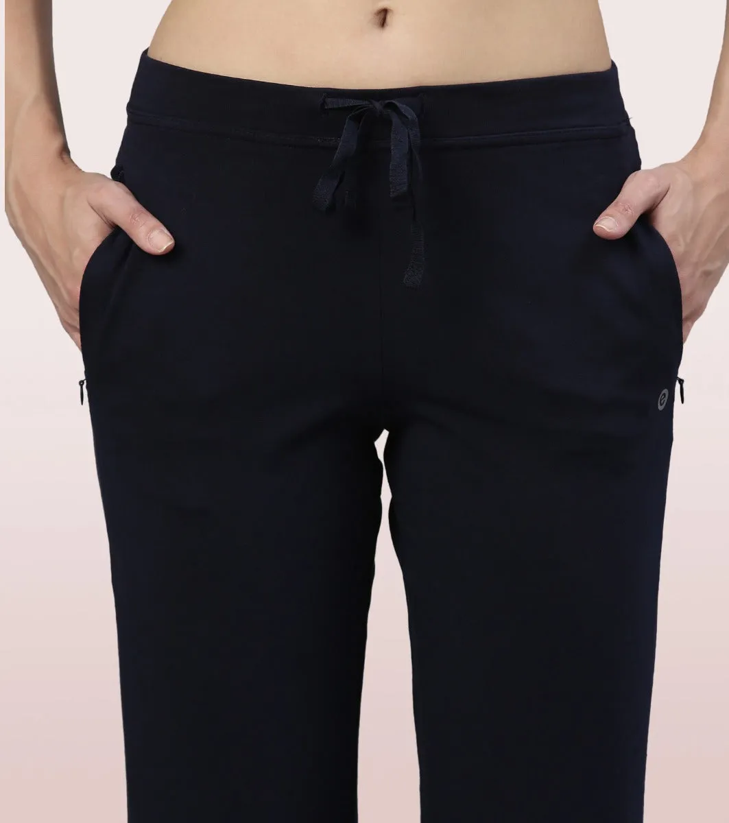 Lounge Pants | Basic Straight Leg Pants With Adjustable Drawstring And Zipper Pockets