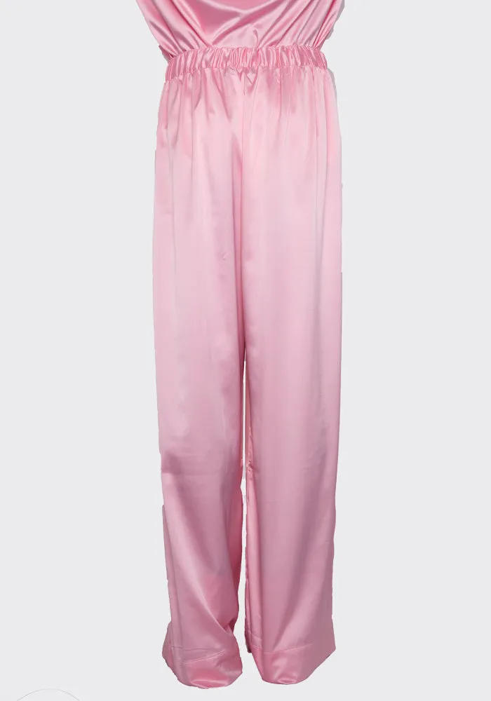 LU'U DAN MP022W_FS FLUID SATIN PYJAMA TROUSERS PINK