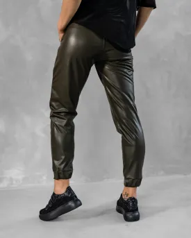 Maxine Pleather Jogger | Olive