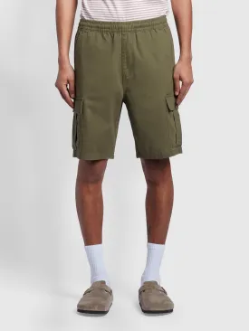 Mayhew Regular Fit Twill Cargo Shorts In Vintage Green