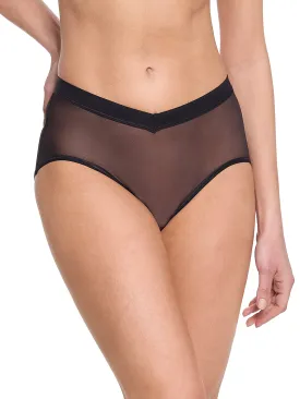 Mesh High Cut French Brief Black