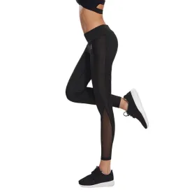 New Arrival Women Sexy Mesh Stitching Leggings 2018 Fashion Black Elastic Waist Fitness Skinny Legging Casual Solid Leggins