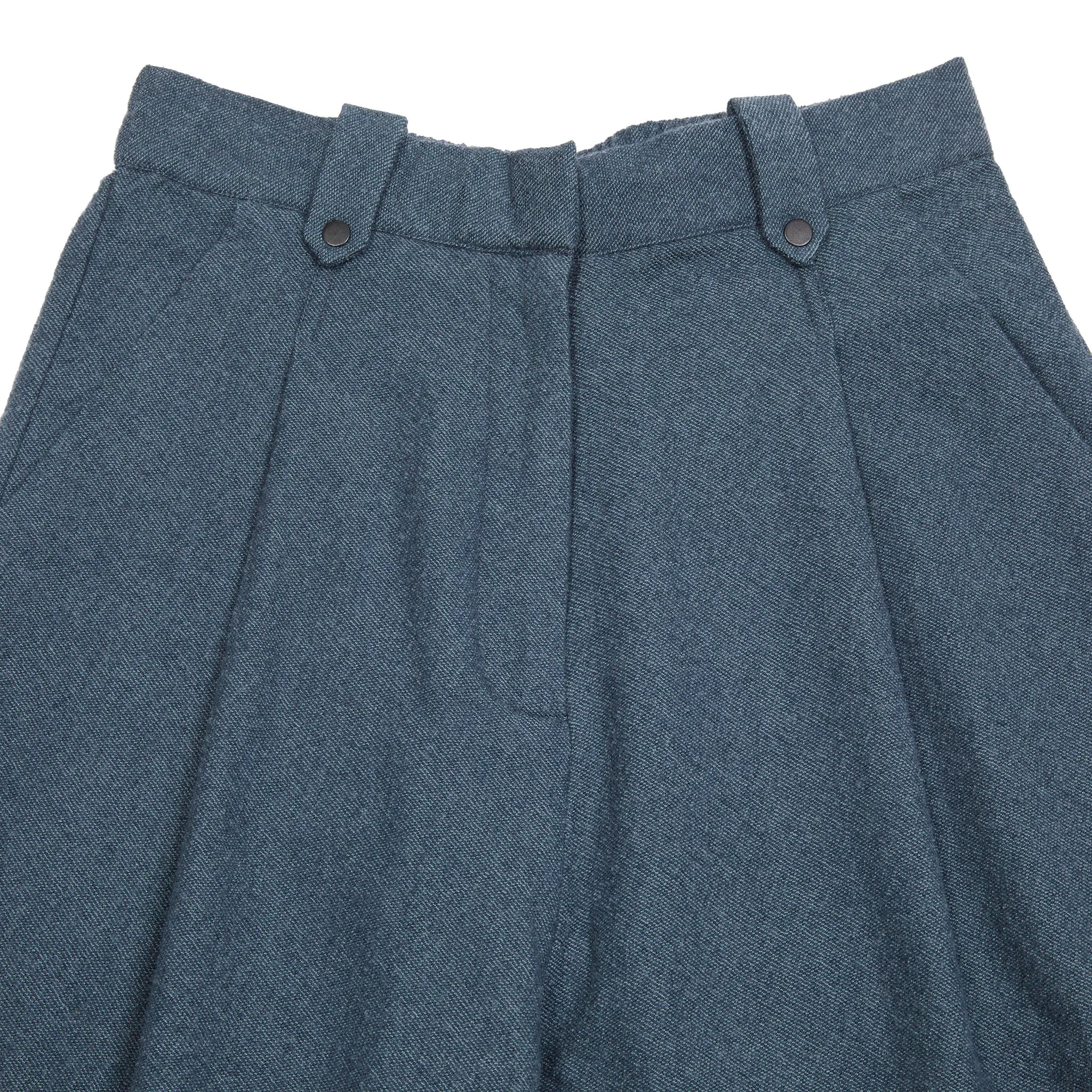 Runaway Bicycle Jim Pleated Pants in Charcoal Grey Handloom Merino Wool