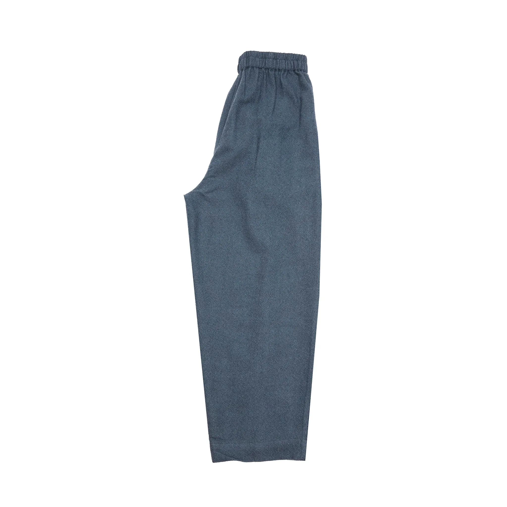 Runaway Bicycle Jim Pleated Pants in Charcoal Grey Handloom Merino Wool