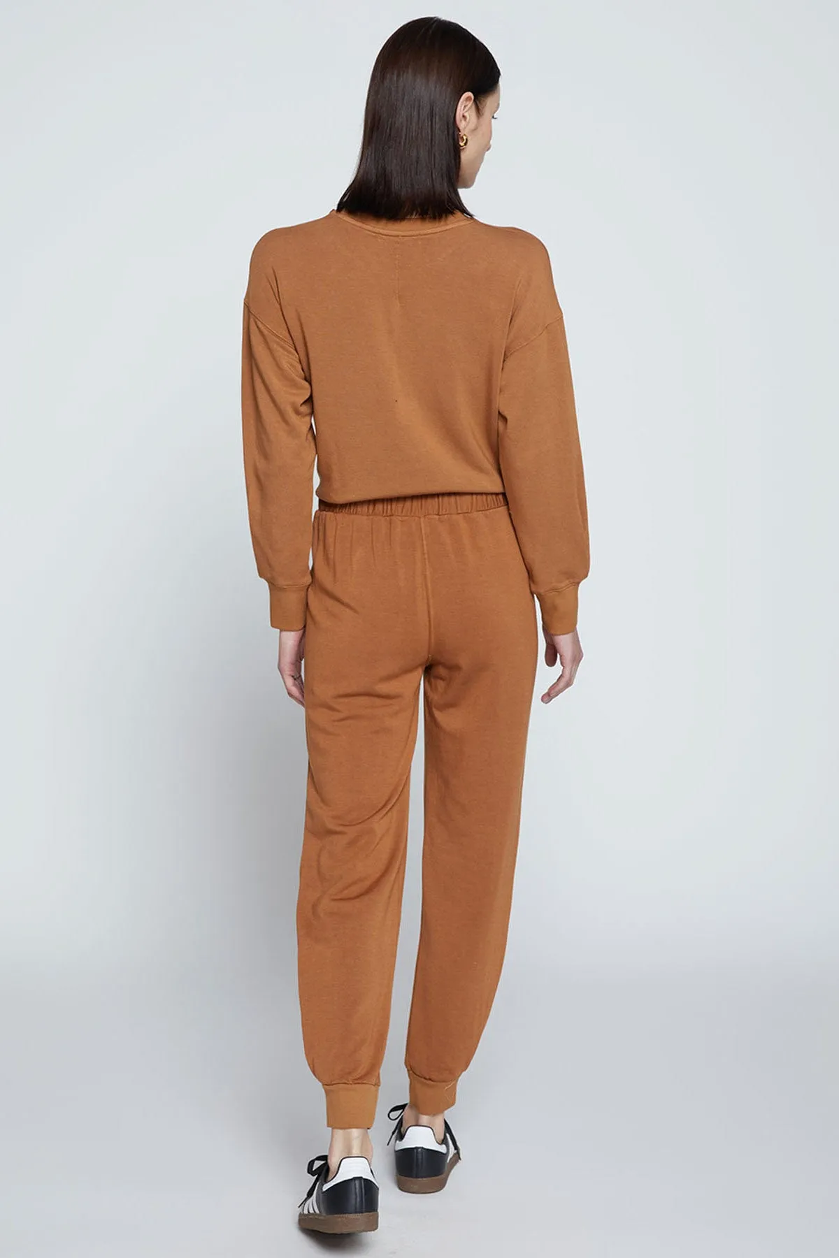 Stateside Softest Fleece Pleated Hem Jogger in Toffee