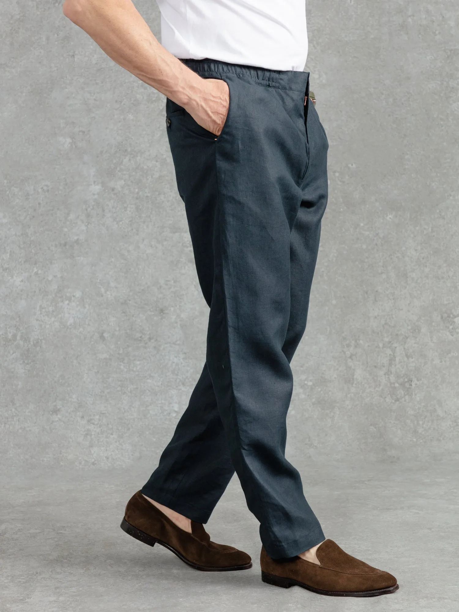 The Zip Pocket Drawstring Trouser - Ink