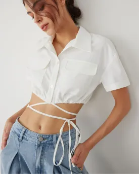 UTILITY POCKET CROP SHIRT