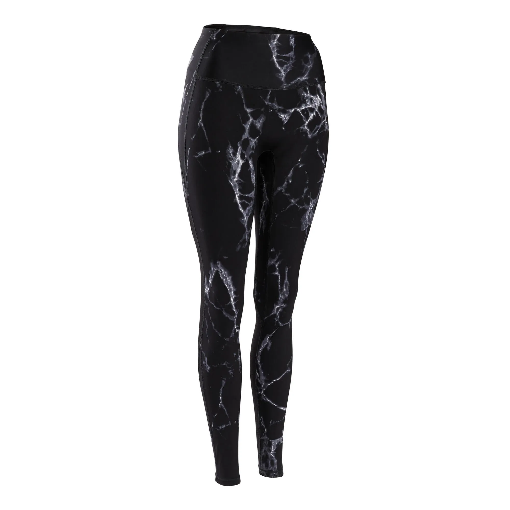 Women's High-Waisted Cardio Fitness Leggings - Marble Print